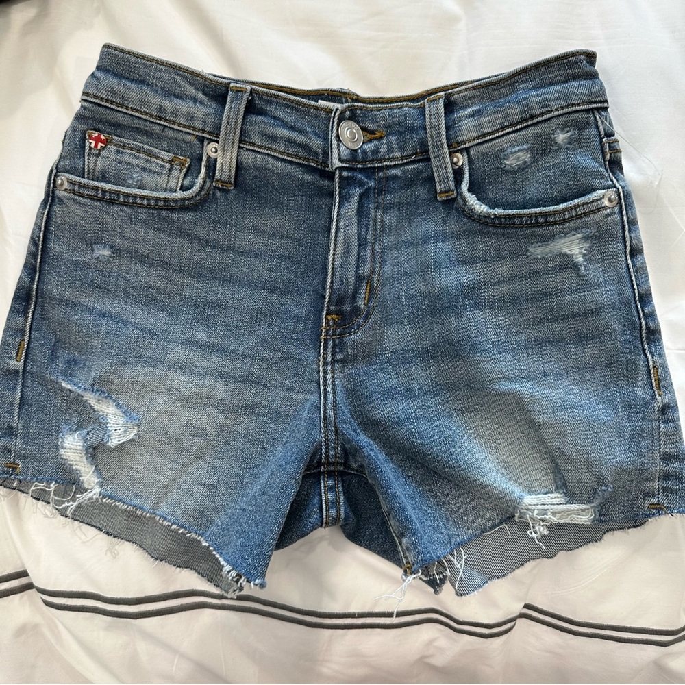 Hudson mid rise cut off denim short